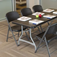 Mesa Rectangular Plegable Lifetime Patas Abatibles, 182x76x73,5 Cm, Negro(m-6)