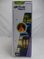 Pack 4 Antorchas Solares Efecto Llama, 12 LEDs, Ø7,5x50 Cm, Negro(m-10)