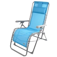 Tumbona Plegable Gravedad Cero con Cojín Acolchado, 160x52x76 Cm, Azul(m-1)