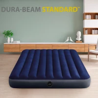 Colchón Hinchable Doble Intex Dura-Beam Classic con Fiber-Tech, 152x203x25 Cm, Beige(m-2)