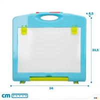 Pizarra Infantil Doble Cara 3 en 1 Plegable, 34x6,5x33,5 Cm, Multicolor(m-6)