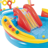 Centro de Juegos Hinchable INTEX con Tobogán y Doble Piscina, 297x193x135 Cm, Arcoíris(m-3)