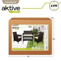 Conjunto Muebles para Jardín Ratán Sintético 3 Piezas Sillón 59x59x76 Cm, Marrón Oscuro(m-9)
