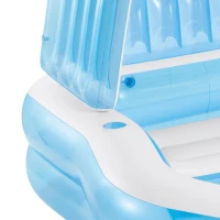 Piscina Hinchable Infantil con Sillón y Toldo, 229x191x135 Cm, Azul(m-6)