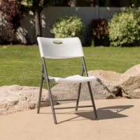 Pack 4 Sillas Plegables Lifetime Ligeras y Resistentes, 50x58x82,5 Cm, Blanco(m-7)
