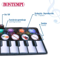 Alfombra Piano Musical Interactiva 10 Teclas y Grabación, 148x67,5x0,5 Cm, Multicolor(m-4)