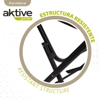 Mesa Cuadrada Plegable Aktive Estructura Metálica Resistente, 70x50x70 Cm, Negro(m-4)