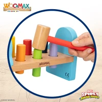 Juguete Martillo Spidey de Madera Sostenible, 23,5x11,5x15 Cm, Multicolor(m-2)