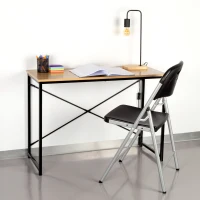 Escritorio Industrial de Melamina con Estructura de Acero, 100x40x70 Cm, Negro(m-2)