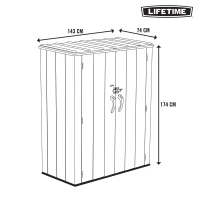 Armario Exterior Ultrarresistente Lifetime, 143x74x174 Cm, Marrón(m-8)