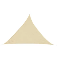 Outsunny Tendone Parasole Triangolare, Tenda a Vela Protezione dal Sole Giardino, Balcone, Terrezza, Anti UV, 4x4x4 m, Beige(m-14)