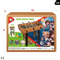 Mesa Multijuegos 4 en 1 de Madera, 87x43x73 Cm, Marrón(m-6)