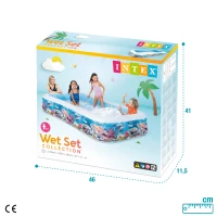 Piscina Hinchable Rectangular Intex Tropical, 305x183x56 Cm, Azul(m-7)