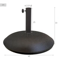 Base para Sombrilla Poliresina Rosca Ajustable 35/48 Mm, 45x45x33 Cm, Negro(m-4)