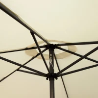Parasol Hexagonal con Manivela y Techo Ventilado, 300x300x245 Cm, Crema(m-5)