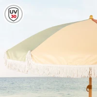 Sombrilla de Playa 8 Varillas con Flecos, 200 Cm, Multicolor(m-3)