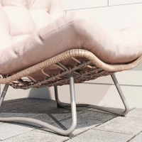 Outsunny Tuinmeubelset 4-delig Polyrattan Lounge-set met tweezitsbank 2 fauteuils Glazen tafel Brede & Diepe Zit Dikke Kussens(m-11)