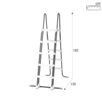 Escalera de Seguridad para Piscina Elevada Intex, 132 Cm, Gris(m-4)