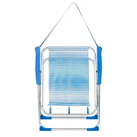 Silla de Playa Alta Plegable Soporta 110 Kg, 53x6x68 Cm, Azul a Rayas(m-7)