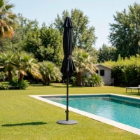 Parasol Hexagonal Mástil Aluminio 38 Mm Ø 300 Cm, Tela Poliéster 150 Gr/m2, Antracita(m-7)