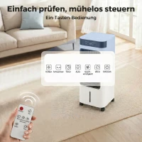 HOMCOM Mobiler Luftkühler, 3-in-1 Verdunstungskühler mit 7-Liter-Wassertank, 48° Schwenkfunktion, Weiß(m-9)