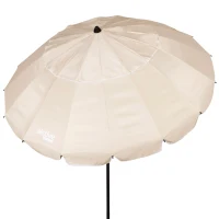 Sombrilla Playa Antiviento 16 Varillas Max Air, 240x145x236 Cm, Crema(m-1)