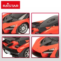 Coche Radiocontrol McLaren Senna 1:18, Mando 2,4 GHz, 38x16,5x14,5 Cm, Naranja(m-5)