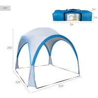 Carpa Plegable Impermeable Aktive, 320x320x260 Cm, Azul y Gris(m-4)