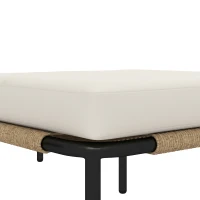 Outsunny Set Giardino 5 Pezzi, Rattan Componibile L con Cuscini, 192x126x60 cm, Colore Cachi(m-12)