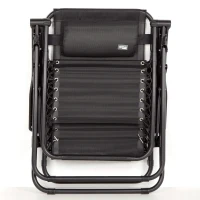 Silla Plegable Gravedad Cero Jardín con Estructura de Acero y Textileno, 86,5x13,5x67 Cm, Negro(m-2)