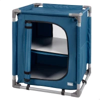 Armario Plegable Camping Aktive con Estructura de Acero, 56x46x66 Cm, Azul(m-1)