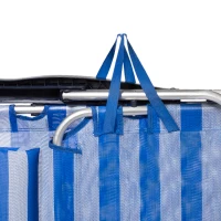 Silla Plegable Multiposición con Cojín y Estructura de Aluminio, 48x46x84 Cm, Azul(m-7)
