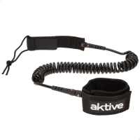 Leash Paddle Surf Espiral Aktive con Cierre Neopreno y Bolsillo, 305x6x84 Cm, Negro