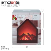 Chimenea Eléctrica LED Minimalista Pentagonal, 20x14x23 Cm, Negro(m-6)
