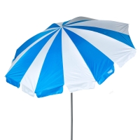 Sombrilla de Playa Reclinable 8 Varillas 200x195x210 Cm, Azul y Blanco