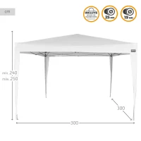 Cenador Plegable con Altura Ajustable, 300x300x240/250 Cm, Blanco(m-4)