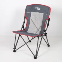 Silla Plegable Camping Antivuelco con Reposabrazos Removibles, 59x68x97 Cm, Gris(m-6)