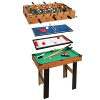 Mesa Multijuegos 4 en 1 de Madera, 87x43x73 Cm, Marrón(m-1)
