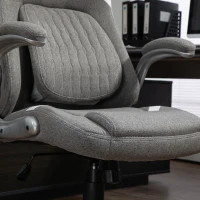 Vinsetto Linen-Look Office Chair, with Adjustable Height and Tension - Grey(m-9)