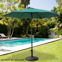Parasol Hexagonal Aktive Garden Mástil 48 Mm Ø300 Cm, Verde(m-5)