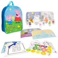 Mochila Infantil Peppa Pig Set Creativo con Pizarras y Figuras, 25x11x31 Cm, Azul