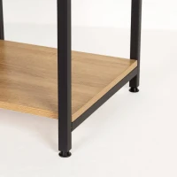 Perchero Zapatero Industrial con 4 Estantes y 15 Ganchos, 102x40x180 Cm, Negro(m-6)