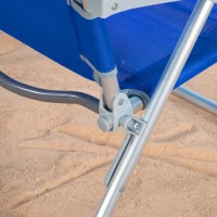 Silla Playera Alta Plegable Multiposición con Cojín, 48x60x90 Cm, Azul(m-6)
