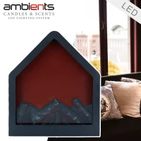 Chimenea Eléctrica LED Minimalista Pentagonal, 20x14x23 Cm, Negro(m-2)