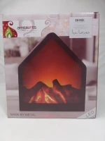 Chimenea Eléctrica LED Minimalista Pentagonal, 20x14x23 Cm, Negro(m-8)