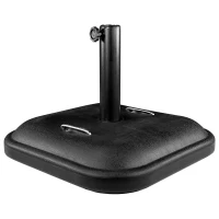 Base Cuadrada para Sombrilla Ajustable Ø38/48 Mm con Asas, 48x48x34 Cm, Negro(m-7)