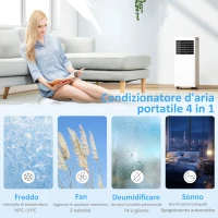 HOMCOM 5000 BTU Portable AC, 4-in-1 Unit: Cooling, Dehumidifying, Fan, Sleep Mode(m-5)