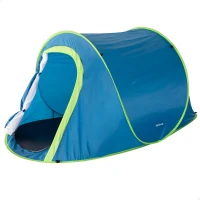 Tienda Pop-Up Aktive 2 Personas Doble Techo y Mosquiteras, 71x3x74 Cm, Azul(m-1)