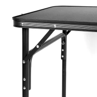 Mesa Plegable Camping Maletín Nivelable Antideslizante, 64x8x48,5 Cm, Negro(m-5)