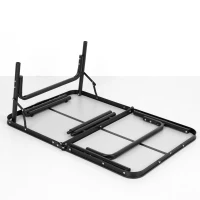 Mesa Plegable Camping Maletín Nivelable Antideslizante, 64x8x48,5 Cm, Negro(m-6)
